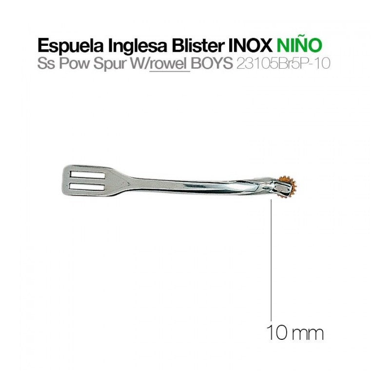 ESPUELA INGLESA BLISTER INOX NIÑO 23105 BR5P-10