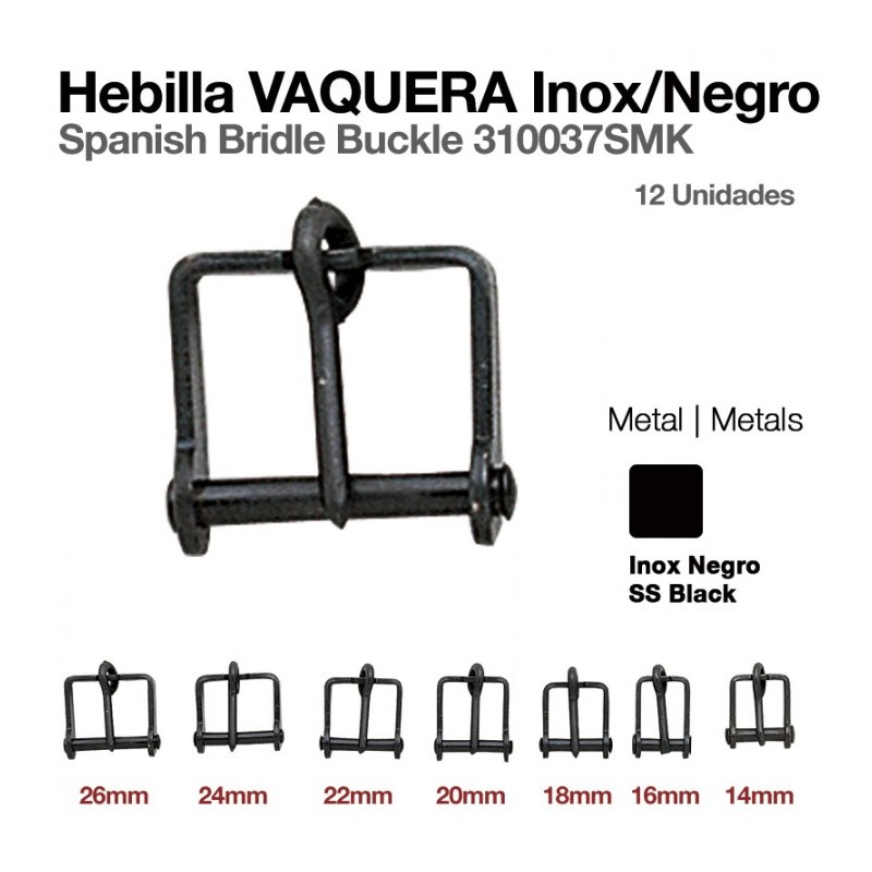 HEBILLA VAQUERA INOX NEGRO 310037SMK
