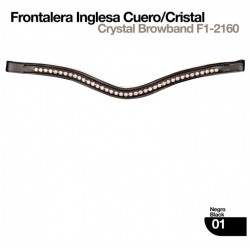 FRONTALERA INGLESA CUERO/CRISTAL NEGRO