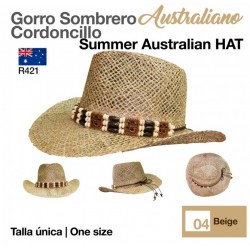 Sombrero australiano de paja.