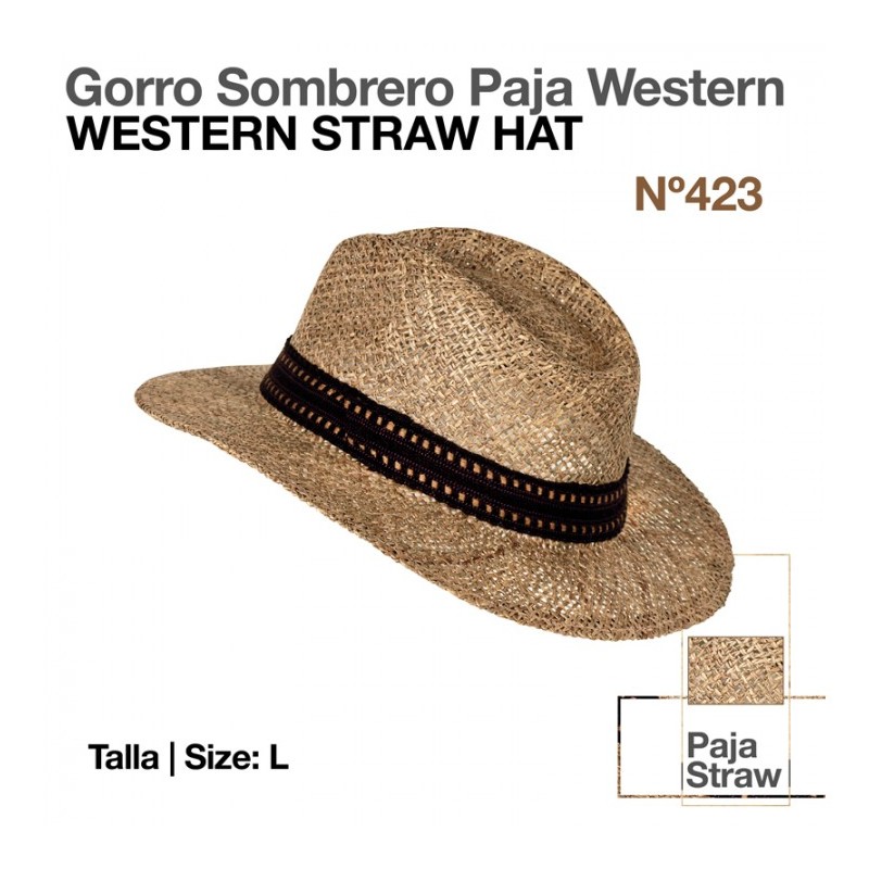 GORRO SOMBRERO PAJA WESTERN Nº423 T.L