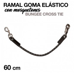 RAMAL GOMA ELASTICO CON MOSQUETONES 52982 NEGRO 60cm