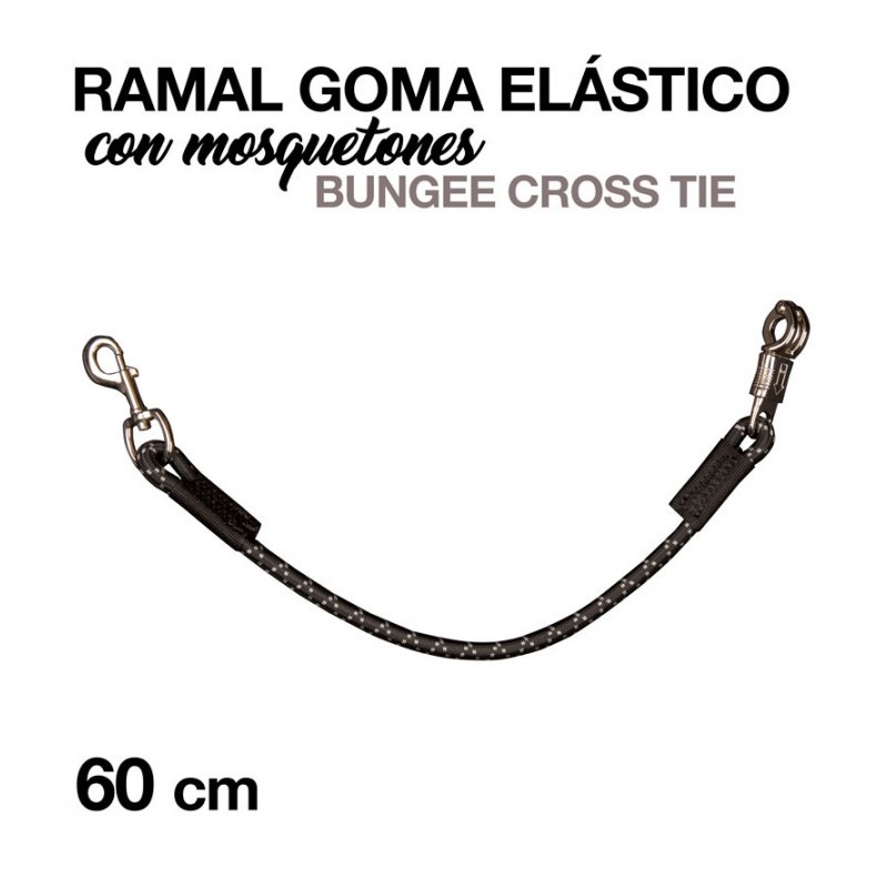 RAMAL GOMA ELASTICO CON MOSQUETONES 52982 NEGRO 60cm