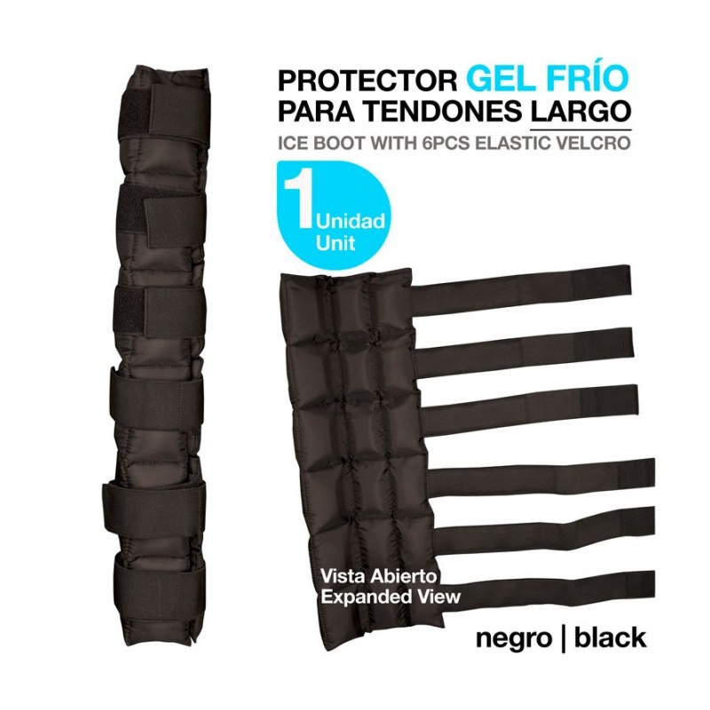 PROTECTOR GEL FRIO PARA TENDONES LARGO NEGRO UNIDAD