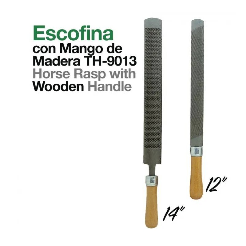 ESCOFINA CON MANGO DE MADERA TH-9013