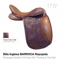 SILLA INGLESA BARROCA REPUJADA 17.5" CAFÉ/AVELLANA