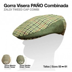 GORRA VISERA PAÑO COMBINADA CUADRO