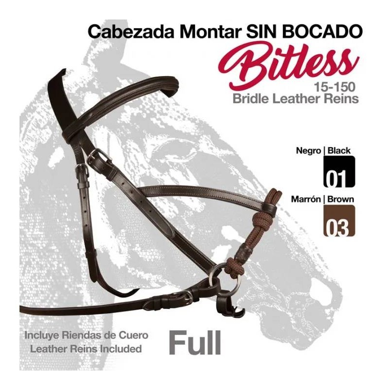 CABEZADA MONTAR SIN BOCADO BITLESS FULL