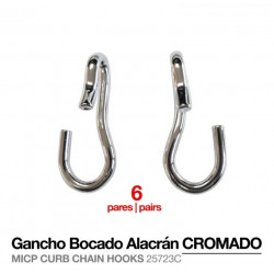 GANCHO BOCADO ALACRÁN CROMADO 25723C 6 PARES