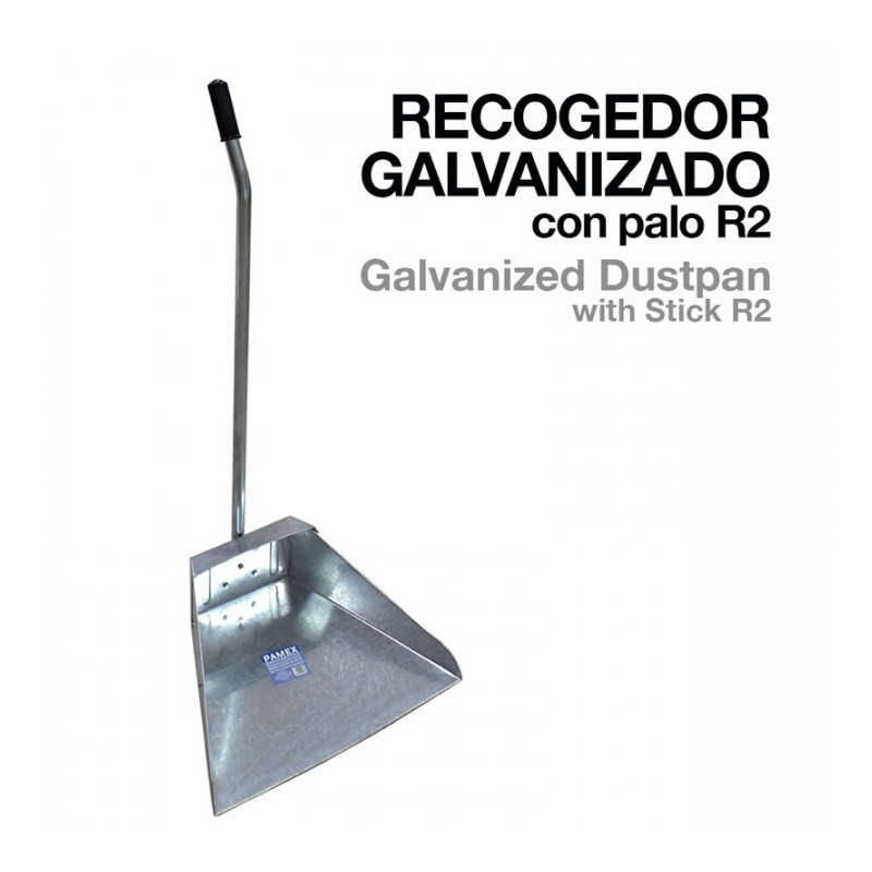 RECOGEDOR GALVANIZADO CON PALO R2