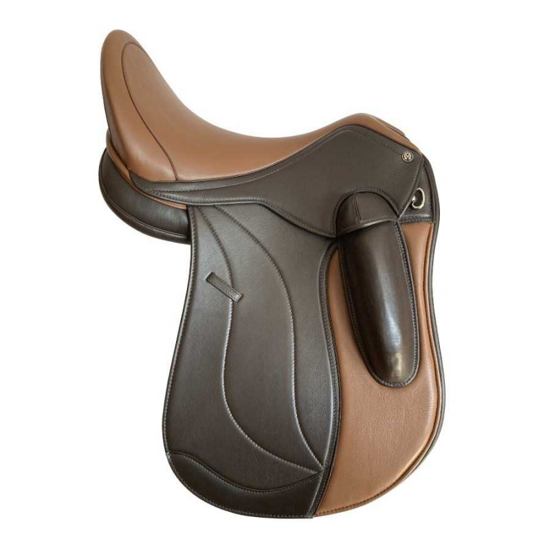 Silla de doma Omega Line monofaldón muslera con puentes intercambiables Silla de doma Omega Line monofaldón muslera con puentes intercambiables