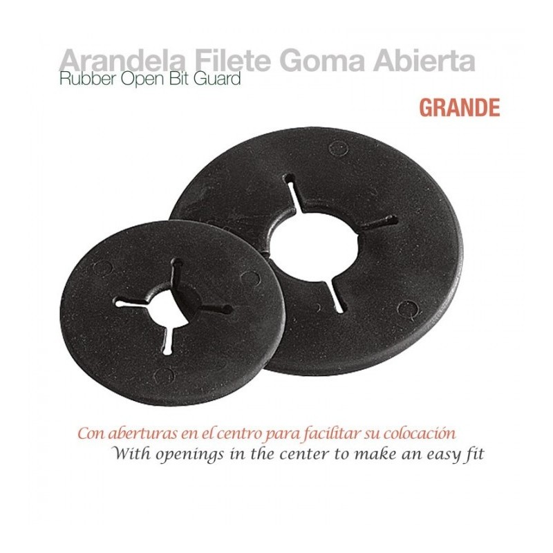 ARANDELA FILETE GOMA ABIERTA GRANDE NEGRO