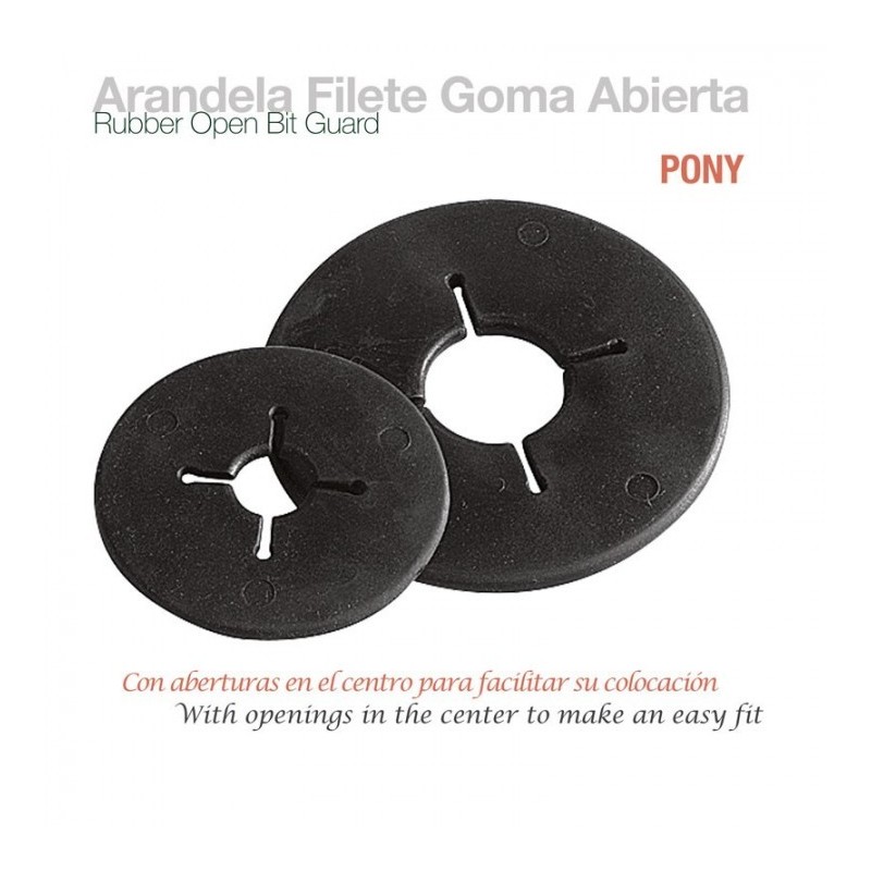 ARANDELA FILETE GOMA ABIERTA PONY NEGRO