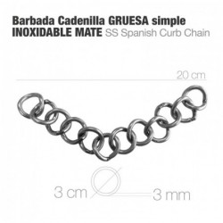 BARBADA CADENILLA GRUESA SIMPLE INOX MATE