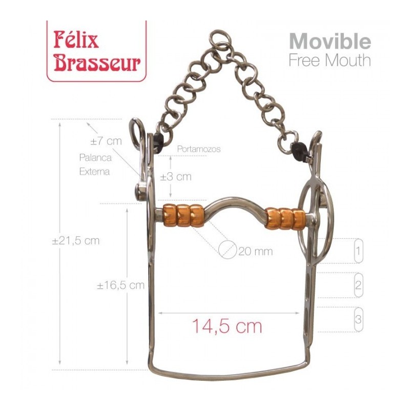 BOCADO FELIX BRASSEUR MOVIBLE 004H13 14.5cm
