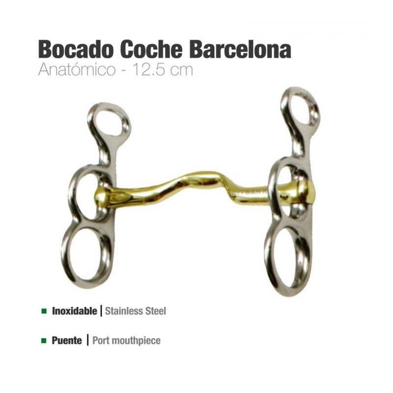 BOCADO COCHE BARCELONA ANATÓMICO BBI INOX 12.5cm