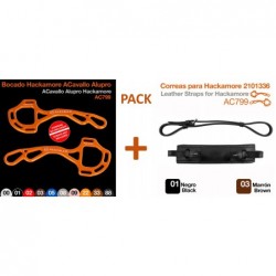 PACK BOCADO HACKAMORE ACAVALLO ALUPRO AC799 + CORREAS