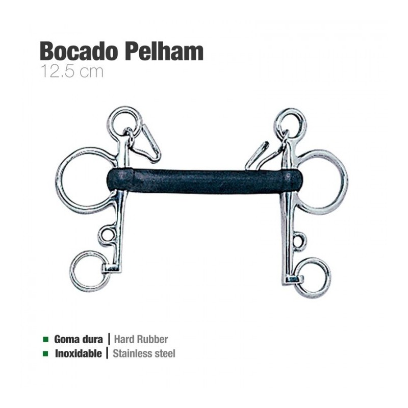 BOCADO PELHAM GOMA DURA INOX 21250R