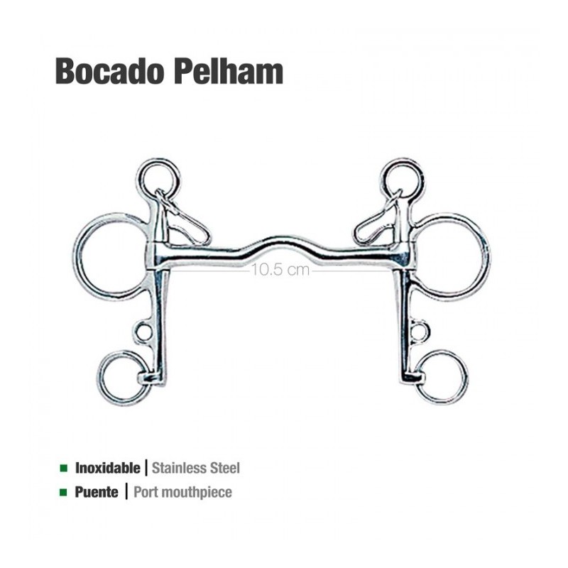 BOCADO PELHAM PUENTE INOX 21250C 10.5cm