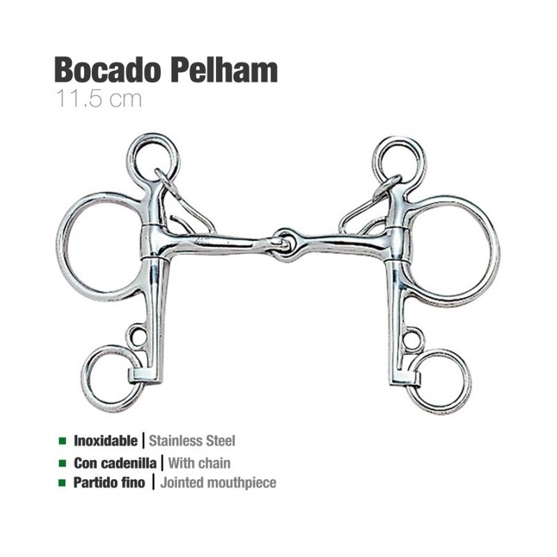 BOCADO PELHAM PARTIDO FINO INOX 212501