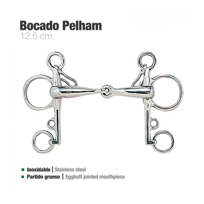 BOCADO PELHAM PARTIDO INOX 212503 12.5cm