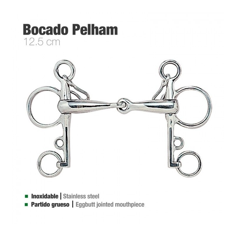 BOCADO PELHAM PARTIDO INOX 212503 12.5cm BOCADO PELHAM PARTIDO INOX 212503 12.5cm