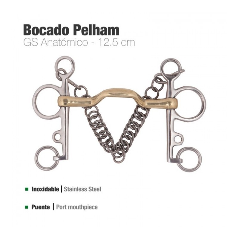 BOCADO PELHAM GS ANATÓMICO INOX