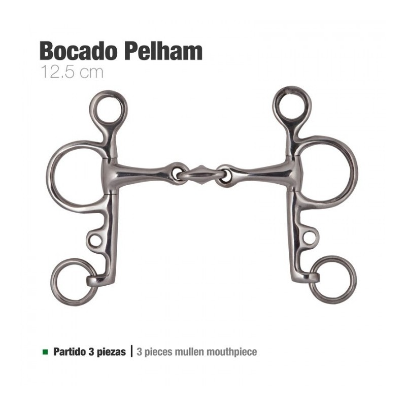 BOCADO PELHAM PARTIDO 3 PIEZAS L44