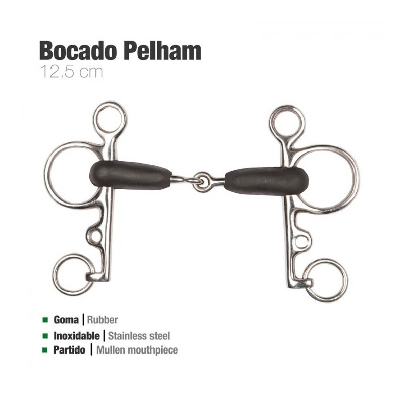 BOCADO PELHAM PARTIDO GOMA ECO. INOX