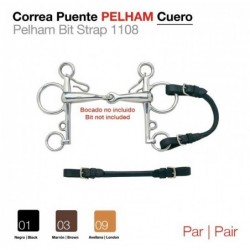 CORREA PUENTE PELHAM CUERO NEGRO PAR