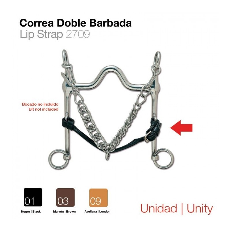 CORREA DOBLE BARBADA (UNIDAD) NEGRO