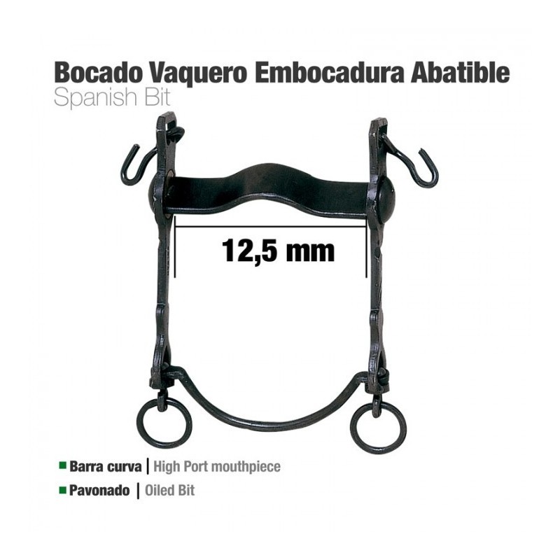 BOCADO VAQUERO B/CURVA EMBOCADURA ABATIBLE 12.5cm