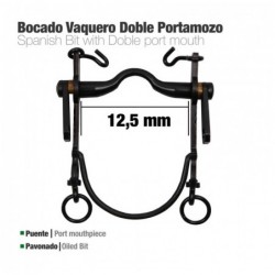 BOCADO VAQUERO DOBLE PORTAMOZO PAVONADO 12.5cm