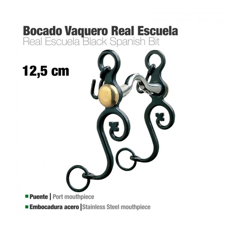 BOCADO VAQUERO REAL ESCUELA EMBOCADURA ACERO 12.5c