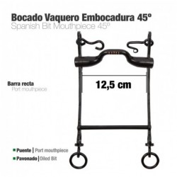 BOCADO VAQUERO EMBOCADURA 45º 3G PAVONADO 12.5cm