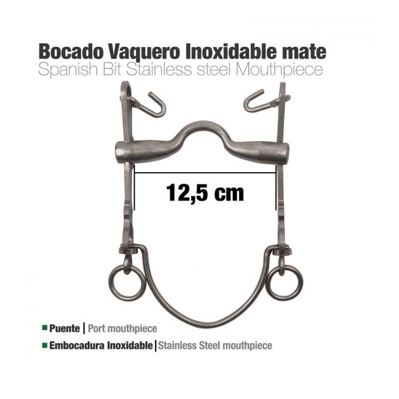 BOCADO VAQUERO EMBOCADURA INOX 7A/AR MATE 12.5cm