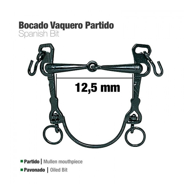 BOCADO VAQUERO B/CURVA PARTIDO PAVONADO 12.5cm