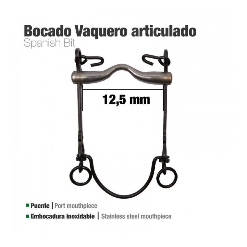 BOCADO VAQUERO ARTICULADO 7Ai PAVONADO 12.5cm