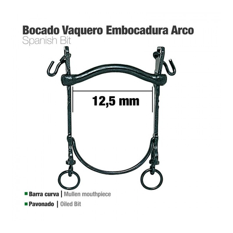 BOCADO VAQUERO B/CURVA EMBOCADURA ARCO 12.5cm
