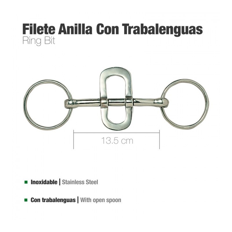 FILETE ANILLA CON TRABALENGUAS INOX 21416 13.5cm