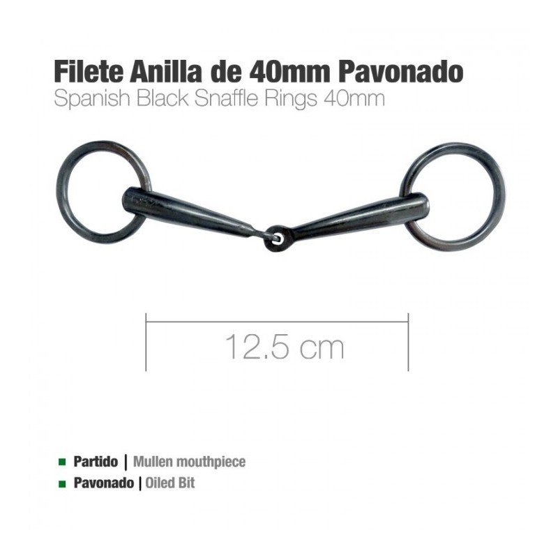 FILETE ANILLA DE 40mm PAVONADO 12.5cm