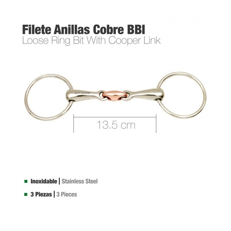 FILETE ANILLA 3 PIEZAS COBRE BBI INOX