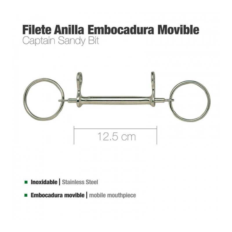 FILETE ANILLA INOX EMBOCADURA MOVIBLE 25426 12.5cm