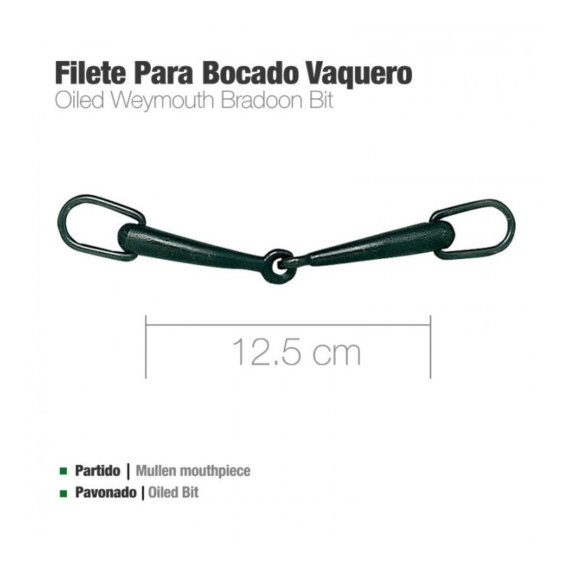 FILETE PARA BOCADO VAQUERO PAVONADO 12.5cm