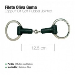 FILETE OLIVA INOX GOMA PARTIDO 21555R 12.5cm