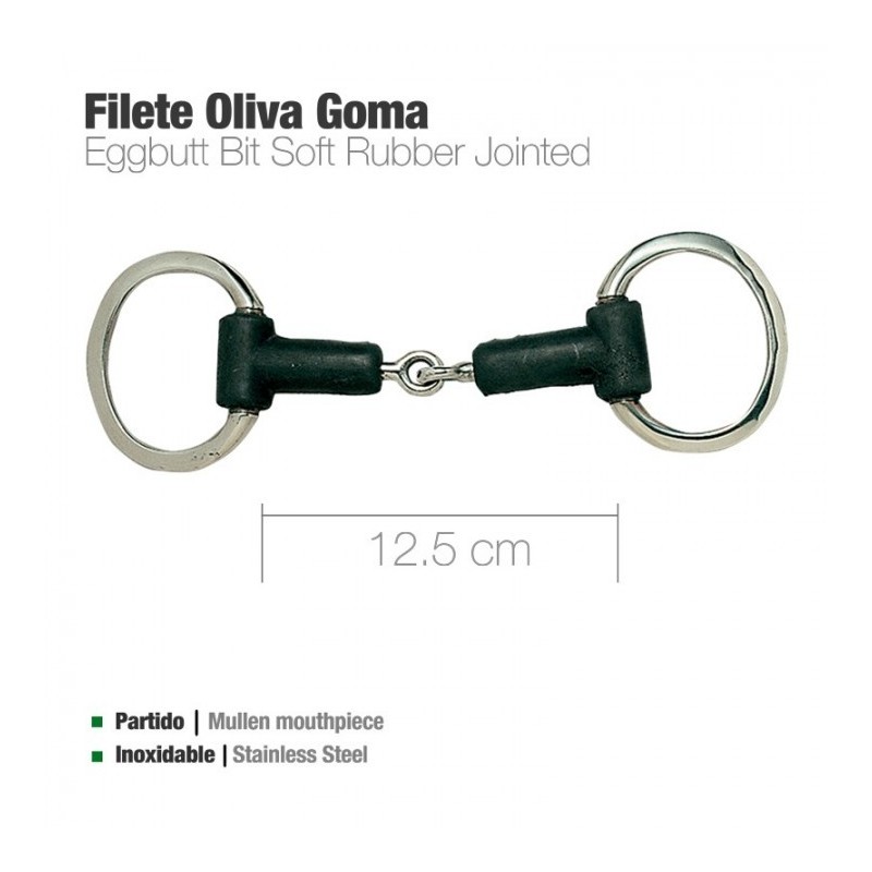 FILETE OLIVA INOX GOMA PARTIDO 21555R 12.5cm