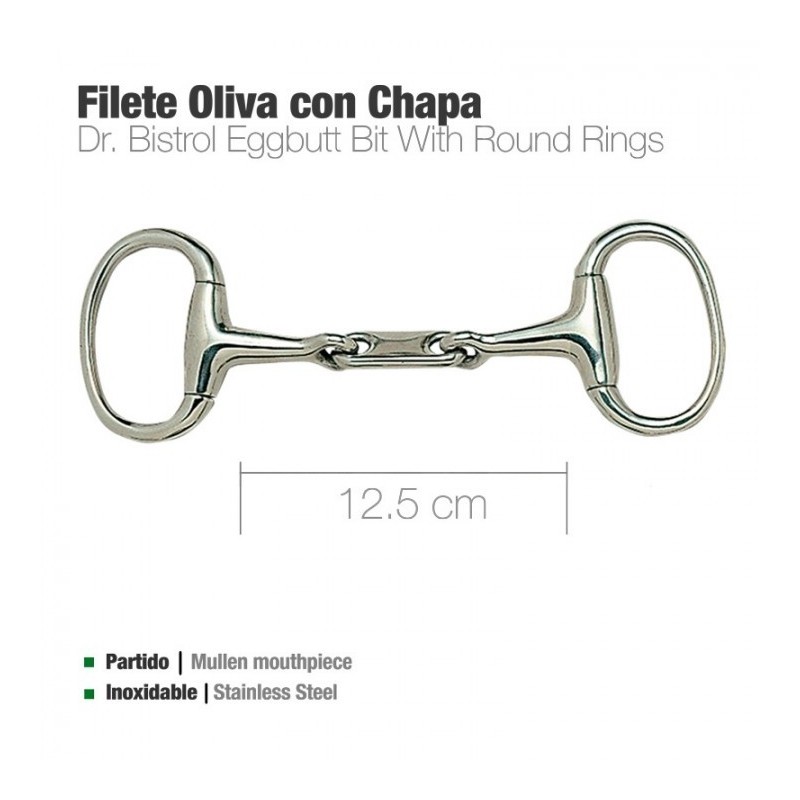 FILETE OLIVA INOX CON CHAPA 216201 12.5cm