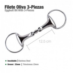 FILETE OLIVA 3 PIEZAS INOX