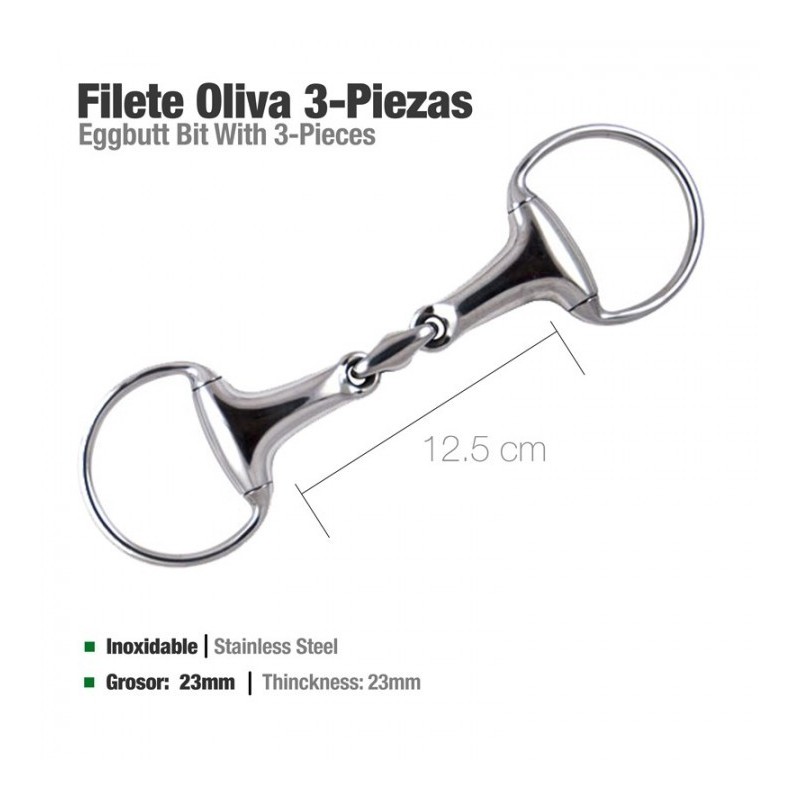 FILETE OLIVA 3 PIEZAS INOX