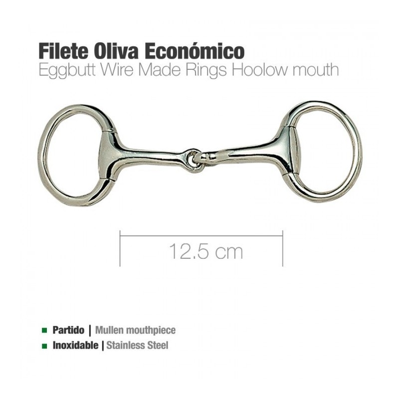 FILETE OLIVA INOX ECONÓMICO 215309C 12.5cm